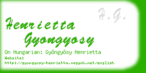 henrietta gyongyosy business card